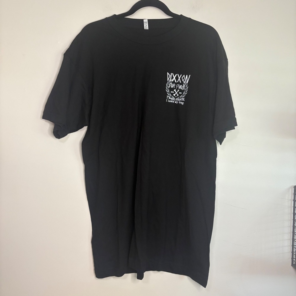 DIXXON Fur Family Dog Lover Graphic Black T-Shirt‎ Mens Size L